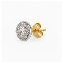 Orecchini da donna in oro 18 kt giallo e bianco con pavé di zirconi – 2.50 g – Idee Preziose dal 1987 - IP.OK18M/1